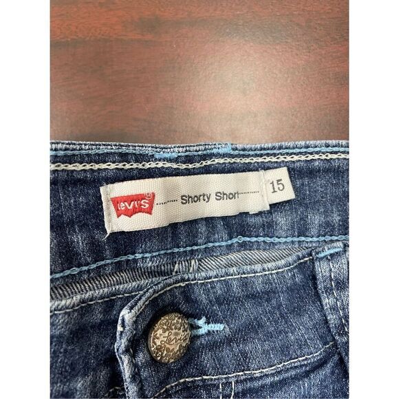 Levi’s Shorty Short Denim Shorts with Button Pockets Size 15 - Picture 4 of 7